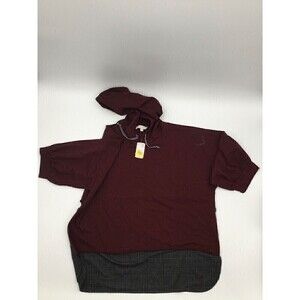 Weekend Suzanne Betro Raisin & Gray Plaid-Accent Hoodie Women’s Plus size 2X